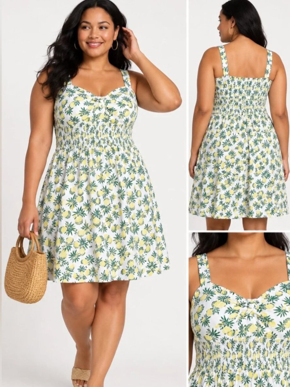 Free Assembly summer dress with pineapple detail